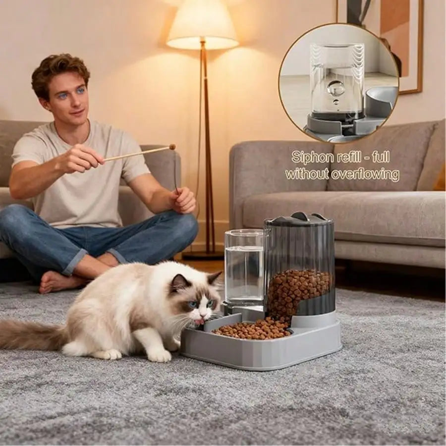 Dog And Cat 2 -in-1 Automatic Feeder And Waterer