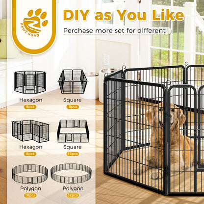 Outdoor/Indoor Foldable Metal Pet Playpen With Door