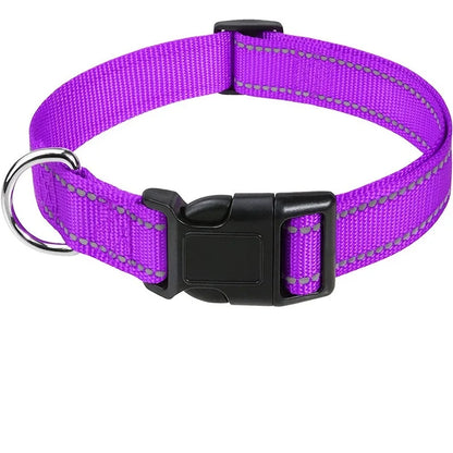 Dog Collar, Reflective, Many Color Varieties