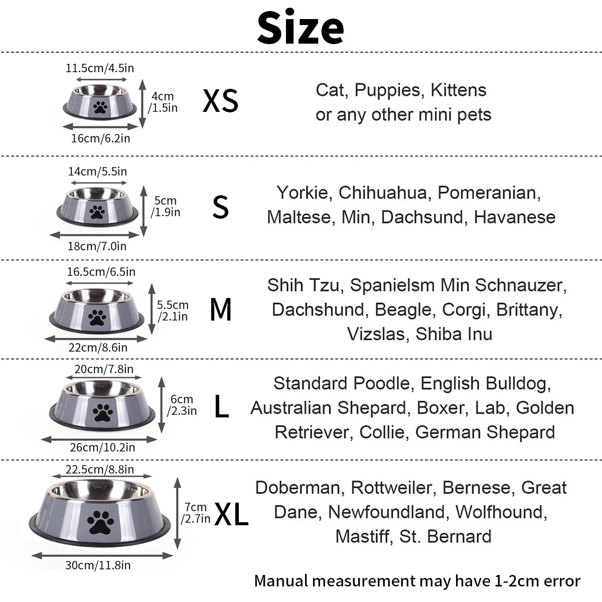 Stainless-Steel Pet Bowl For Food, Water, etc.