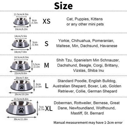 Stainless-Steel Pet Bowl For Food, Water, etc.