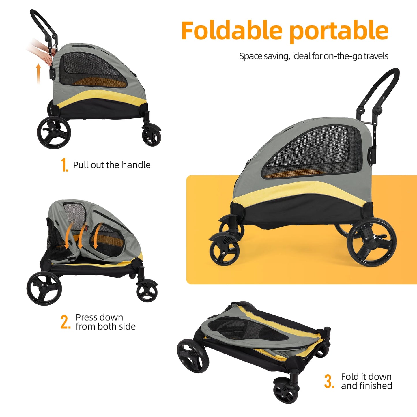 Portable Folding Stroller For Dogs