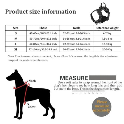 Adjustable, Reflective, Nylon Dog Harness Vest.