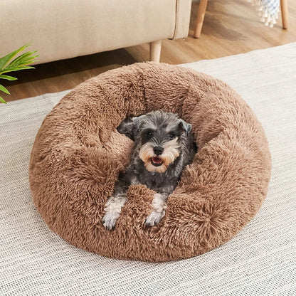 Round, Cozy Pet Bed For Warm Sleeping