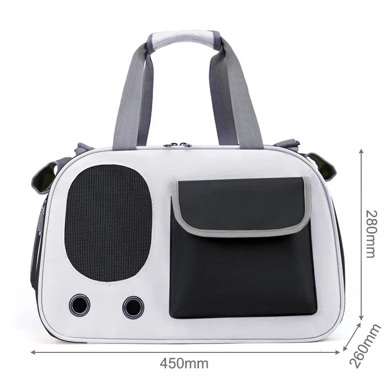 Foldable Airline Approved Pet Carrier Bag for Small Dogs Cats Rabbits Puppies - Durable Oxford Fabric Travel Tote with Ventilati