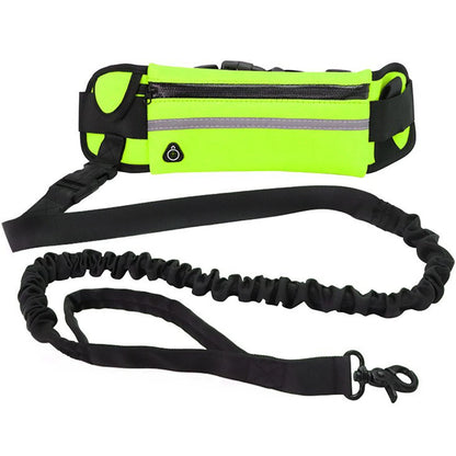 75Inch, Hands Free, Reflective Dog Leash With Waist Pack.