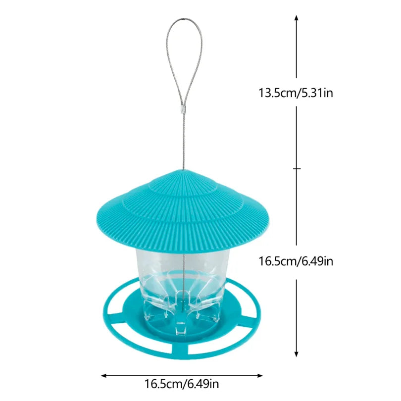 Outdoor, Bird Feeder holds over 2.5 pounds of seeds.