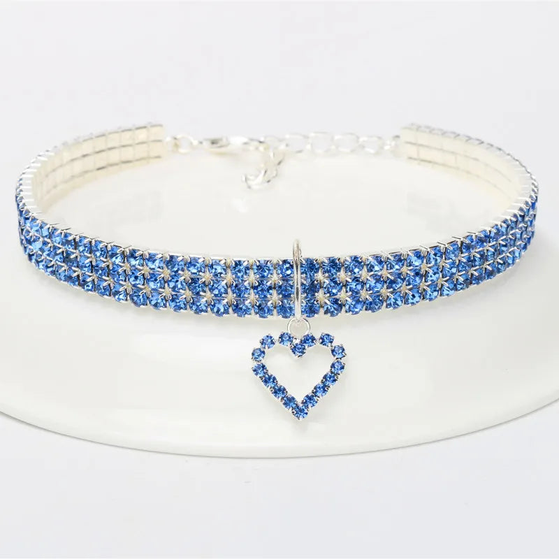 3-Row Rhinestone, Cat  or Small Dog Collar