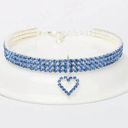 3-Row Rhinestone, Cat  or Small Dog Collar