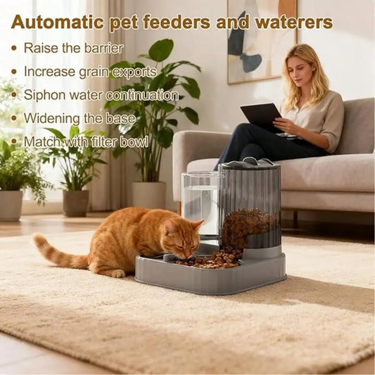 Dog And Cat 2 -in-1 Automatic Feeder And Waterer