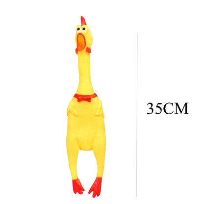 Squeaky, Screaming, Rubber Chicken Pet Toy