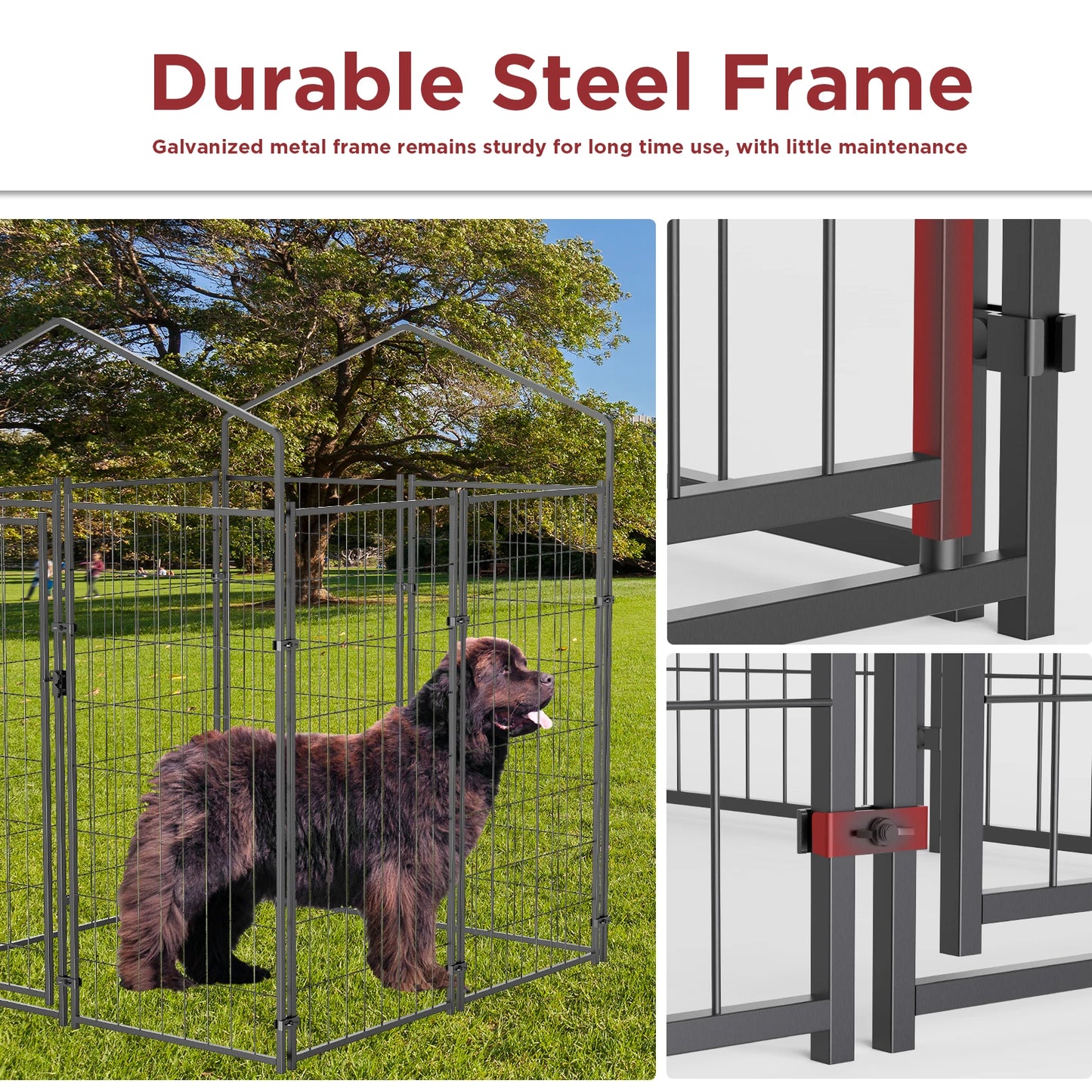 Large, Small & Extra Small Outdoor, Welded Wire Pet Playpen with UV Protection 