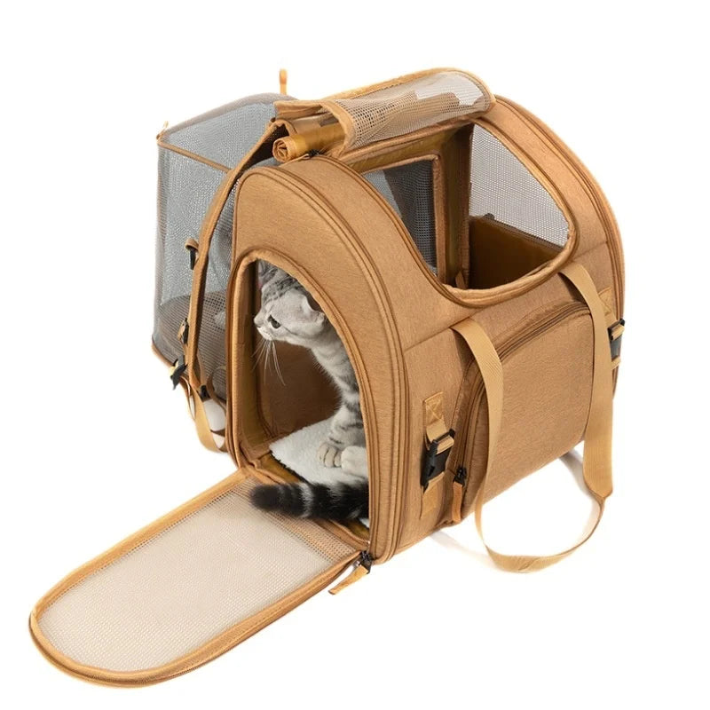 Expandable, Cat & Small Dog, Carrier Backpack With Breathable Mesh