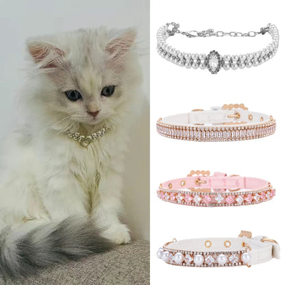 Luxury Pearl Rhinestone Collar For Cats & Small Dogs