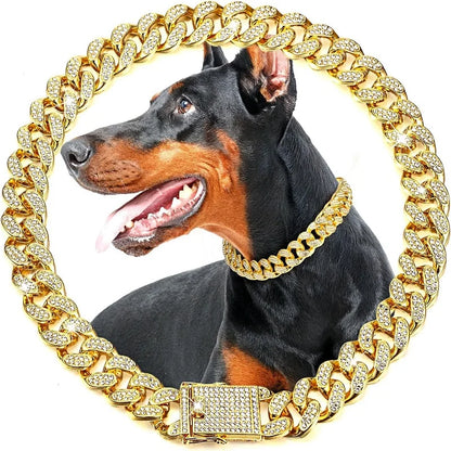 Gold Color, Luxury Pet Chain-Collar Necklace