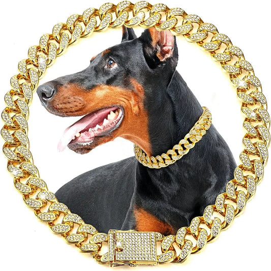 Gold Color, Luxury Pet Chain-Collar Necklace