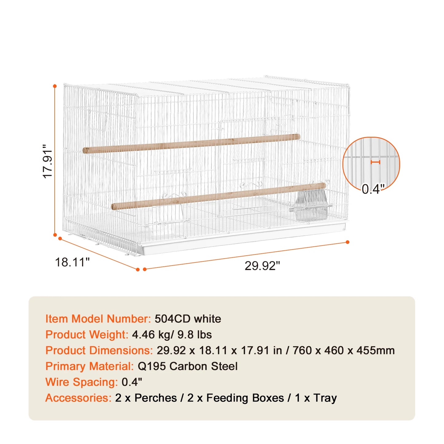 30 In Flight Bird Cage, Stackable, Divided