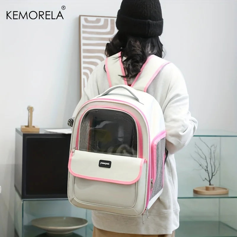 KEMORELA Pet Backpack for Cats And Dogs Large Outdoor Transparent Capsule Breathable Carrying Bag Pet Supplies