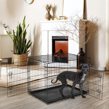 36, 42, or 48 Inch Double-Door, Folding Dog Cage.