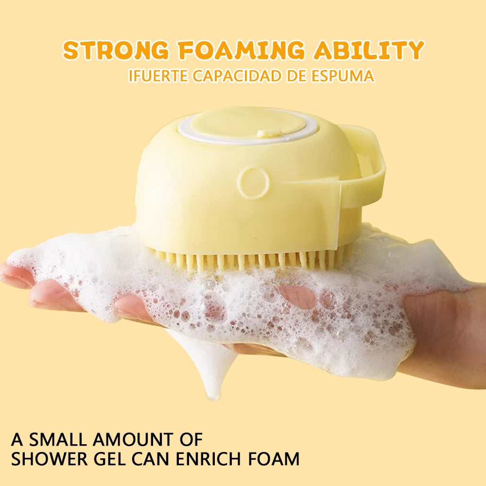 Pet Bath-Brush Silicone Shampoo Scrubber