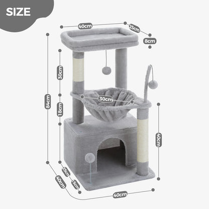 4-in-1 Cat Tree with Large Cat Condo.