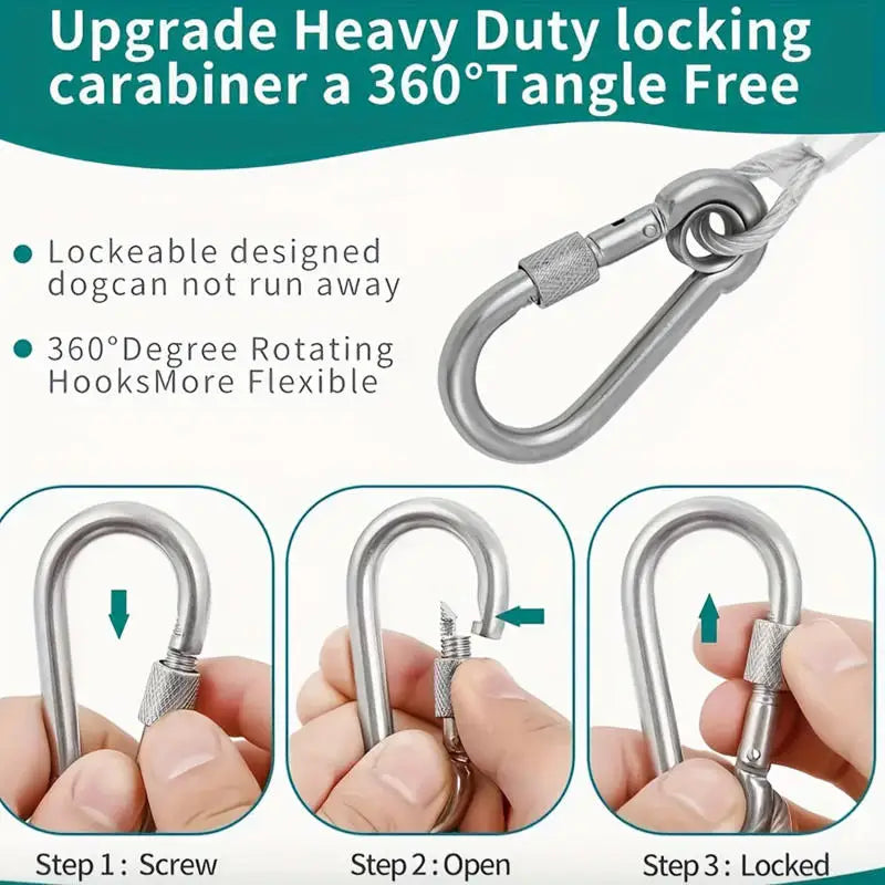 Double-headed Dog Tie Out Cable Leash