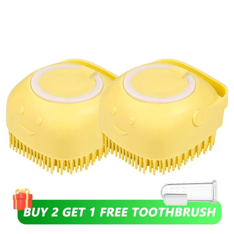 Pet Bath-Brush Silicone Shampoo Scrubber