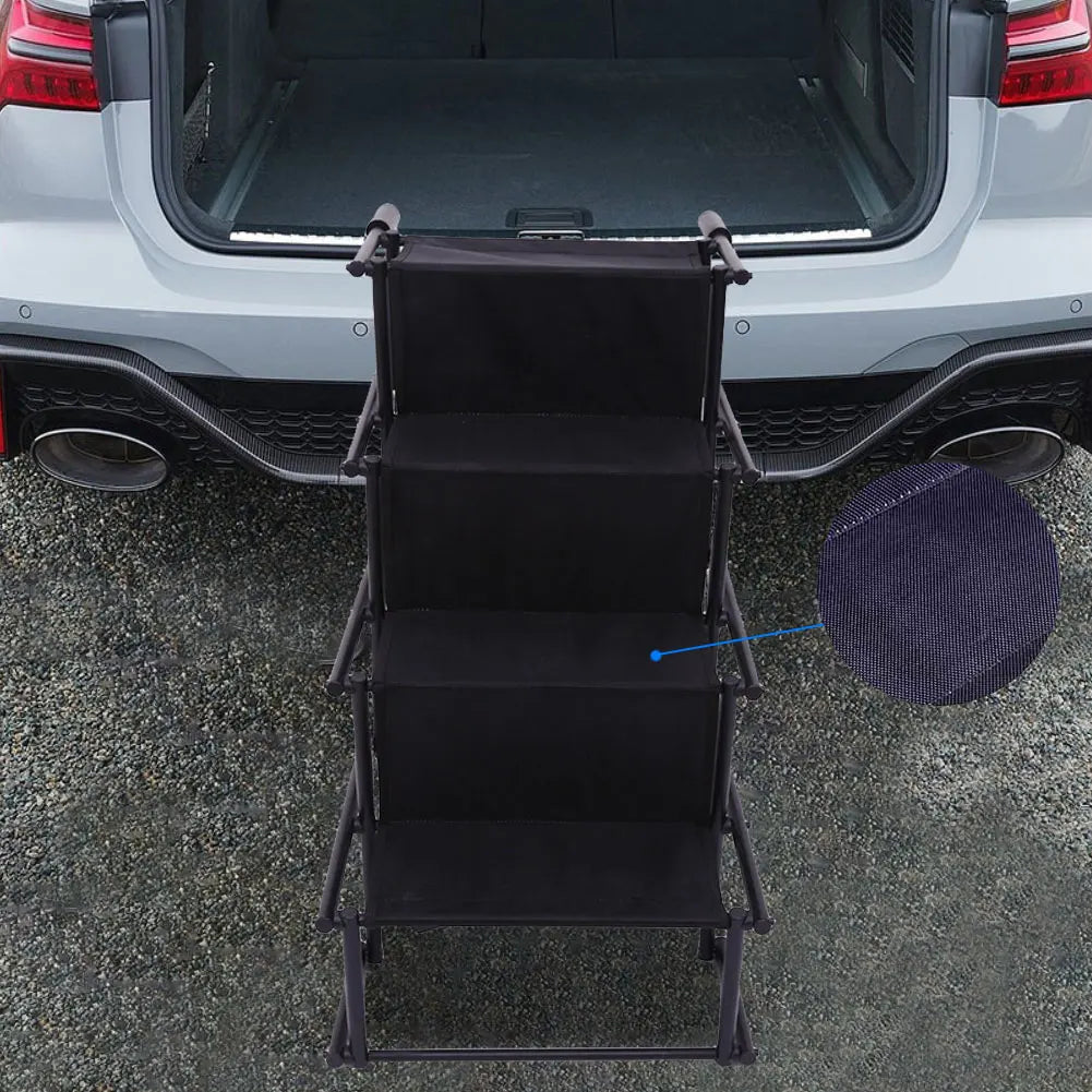 4 Steps Pet Ramp Foldable Dog Pet Ramp Pet Ladder Lightweight Portable Dog Cat Ladder Folding Pet Stairs Ramp for Car