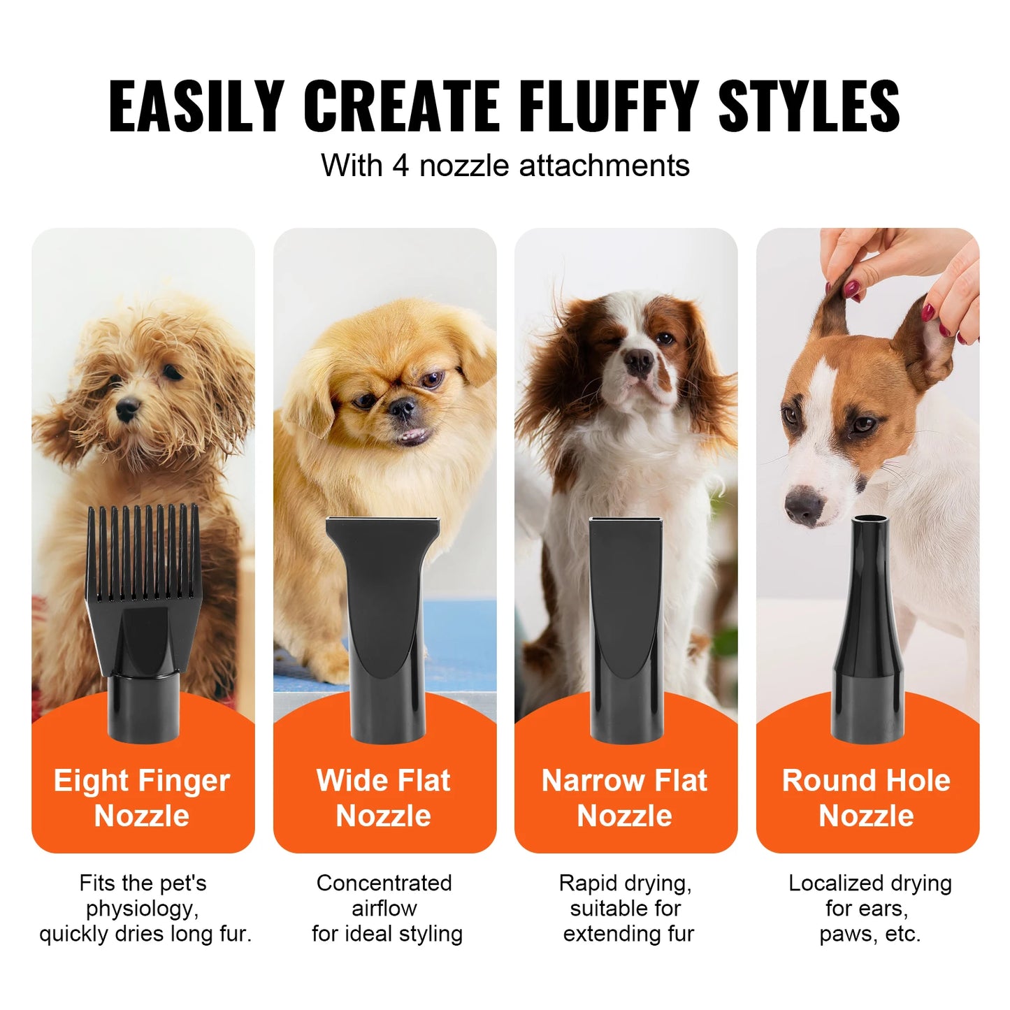 2000W/2.7HP Dog Blow Dryer Adjustable Speed  & Temperature