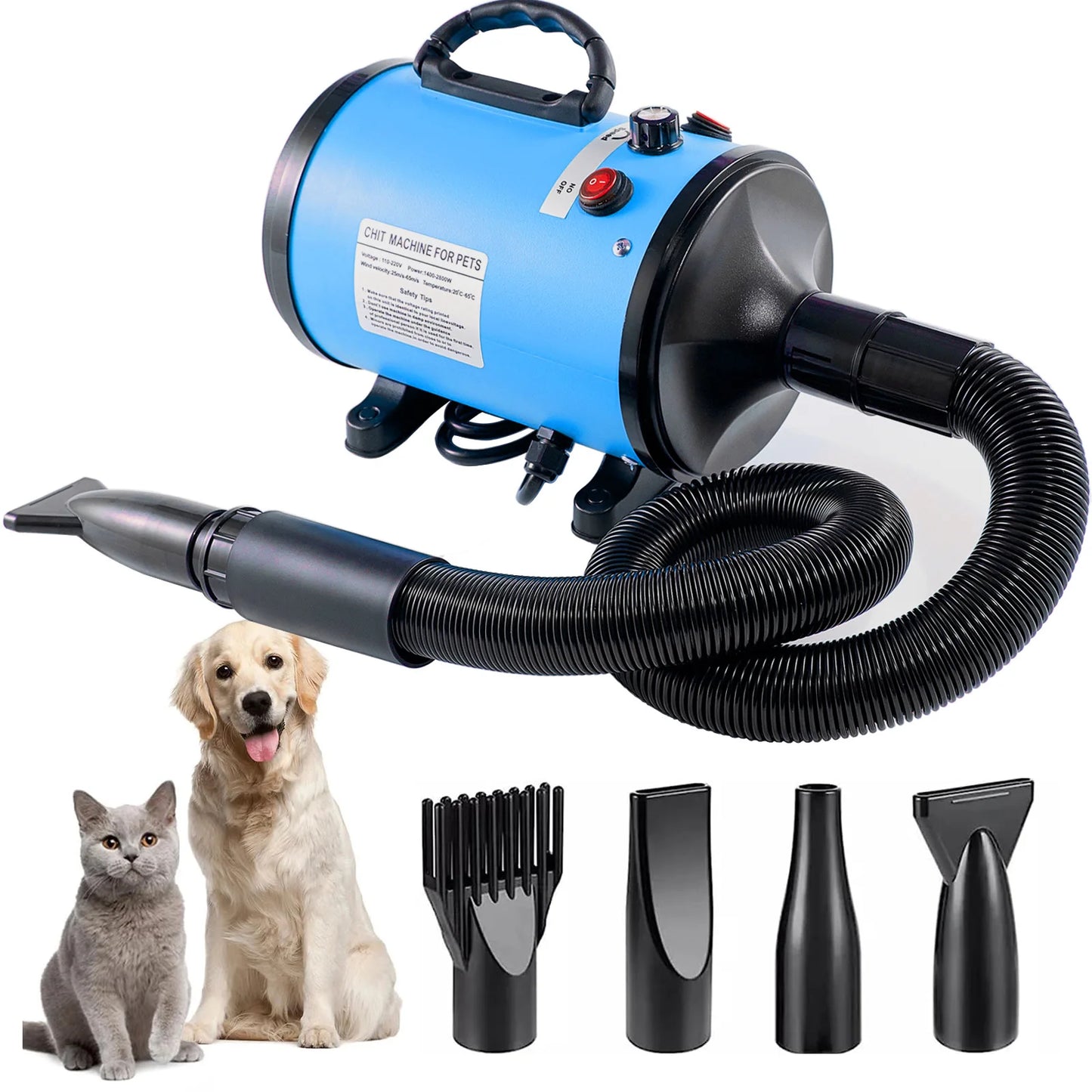 2800W Pet Hair Dryer, Silent, Fast Drying