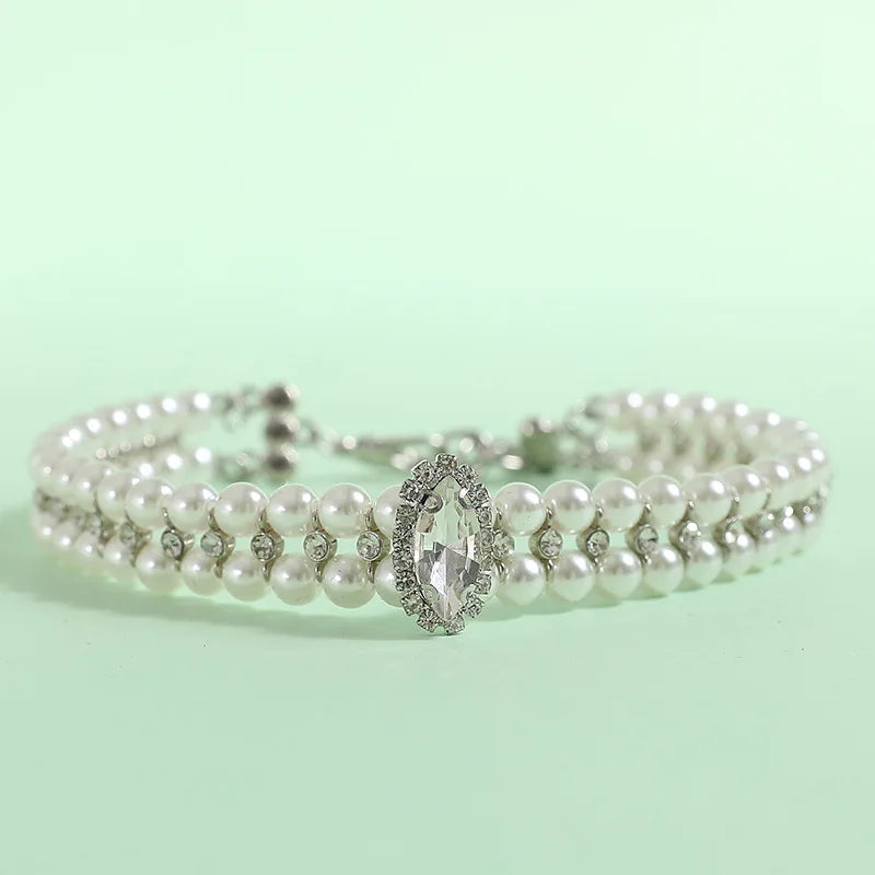 Luxury Pearl Rhinestone Collar For Cats & Small Dogs