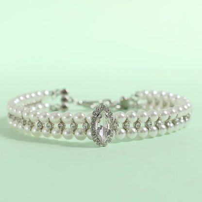 Luxury Pearl Rhinestone Collar For Cats & Small Dogs