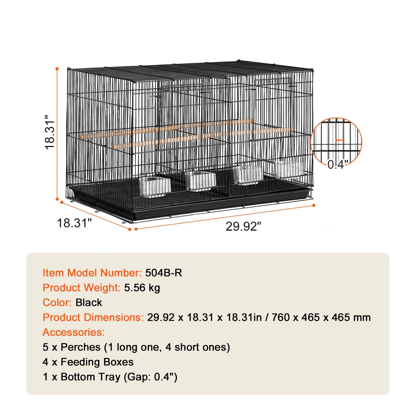 30 In Flight Bird Cage, Stackable, Divided