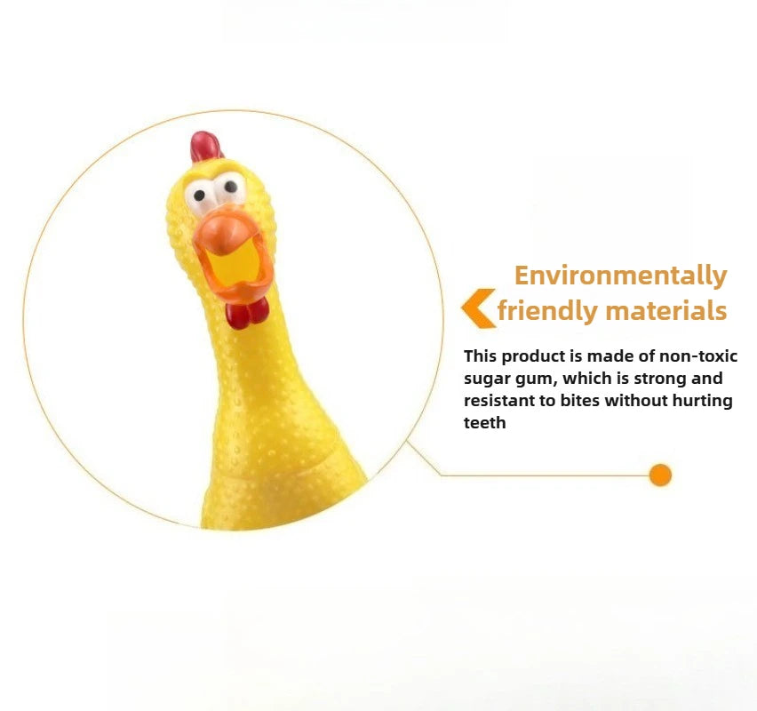 Squeaky, Screaming, Rubber Chicken Pet Toy