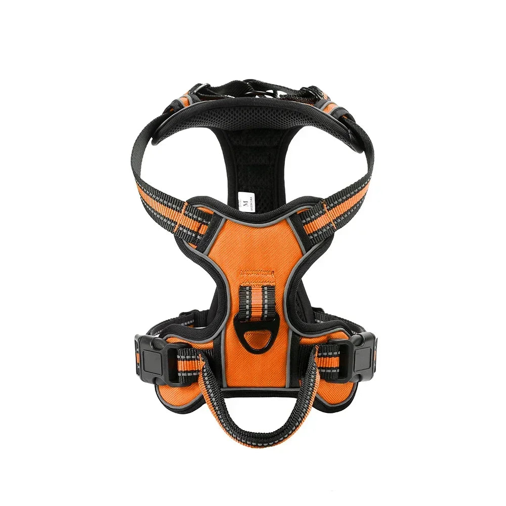 Adjustable, Reflective, Nylon Dog Harness Vest.
