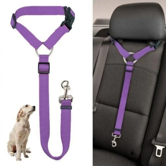 Pet Safety Car Seat-Belt, Nylon, Adjustable
