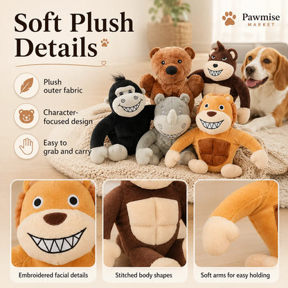 5-Piece Squeaky Plush Pet Toys Set