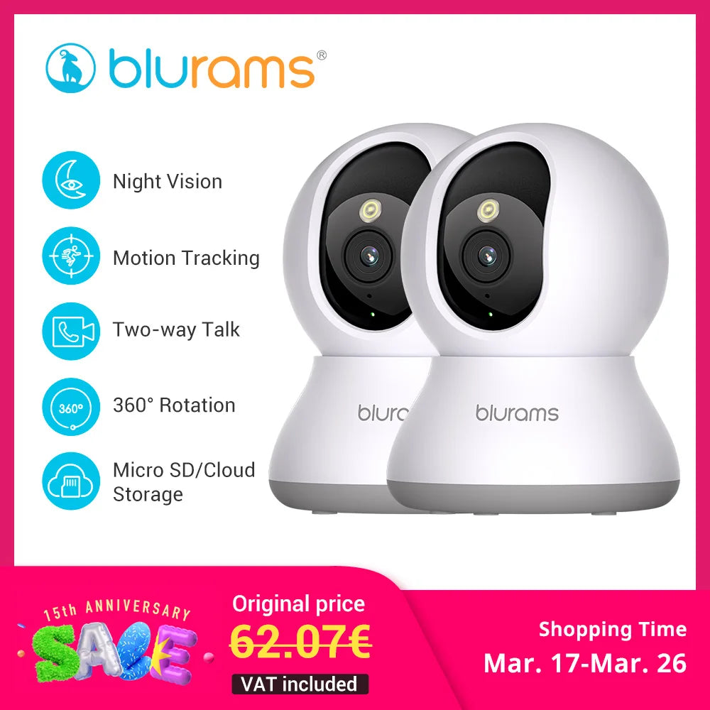 Indoor Home Monitoring-Security Camera 2K, Home Security Camera for Dog/Elder, Security Camera with One-Touch Call Update A31S-2pc