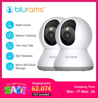 Indoor Home Monitoring-Security Camera 2K, Home Security Camera for Dog/Elder, Security Camera with One-Touch Call Update A31S-2pc
