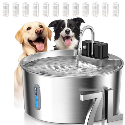 1.8 Gallon Stainless Steel Wireless Rechargeable Water Fountain
