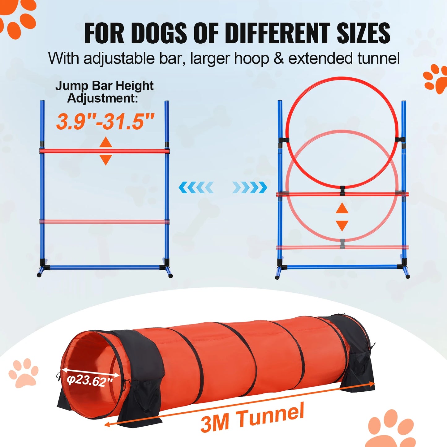 Dog Agility Training Equipment 5PCS Set With Bag