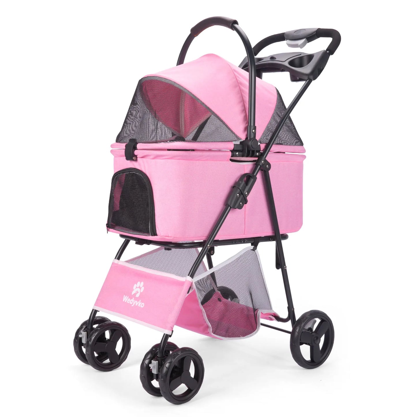 3-in-1 Folding Pet Stroller with Removable Carrier
