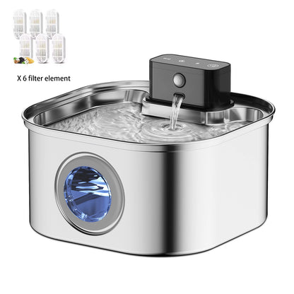 Water Fountain, 3Liter, 5V Rechargeable, Automatic, Stainless-Steel,