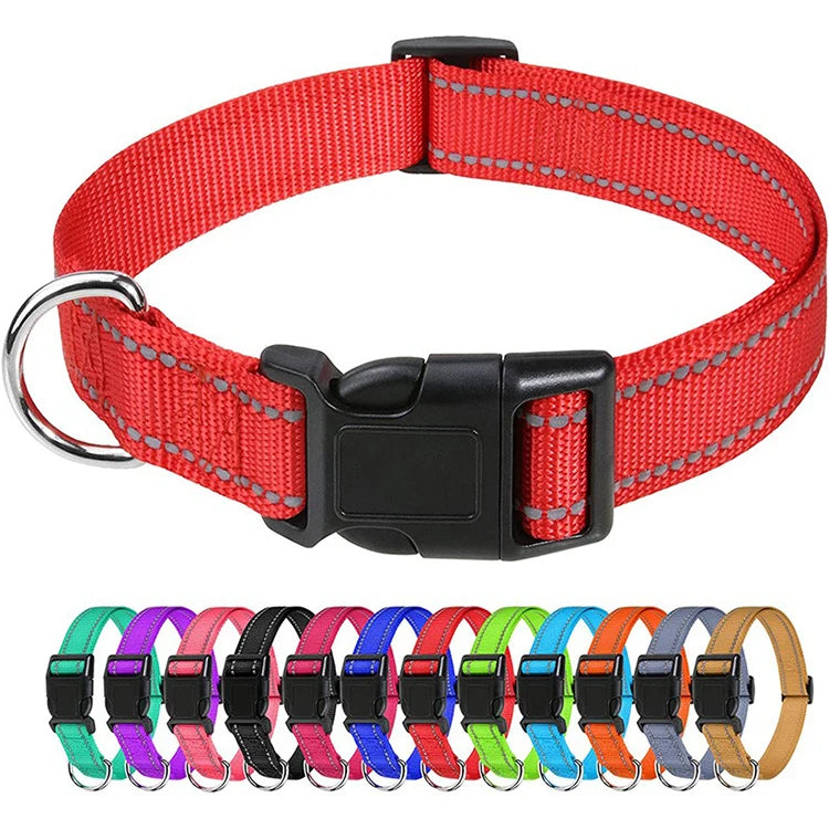 Dog Collar, Reflective, Many Color Varieties