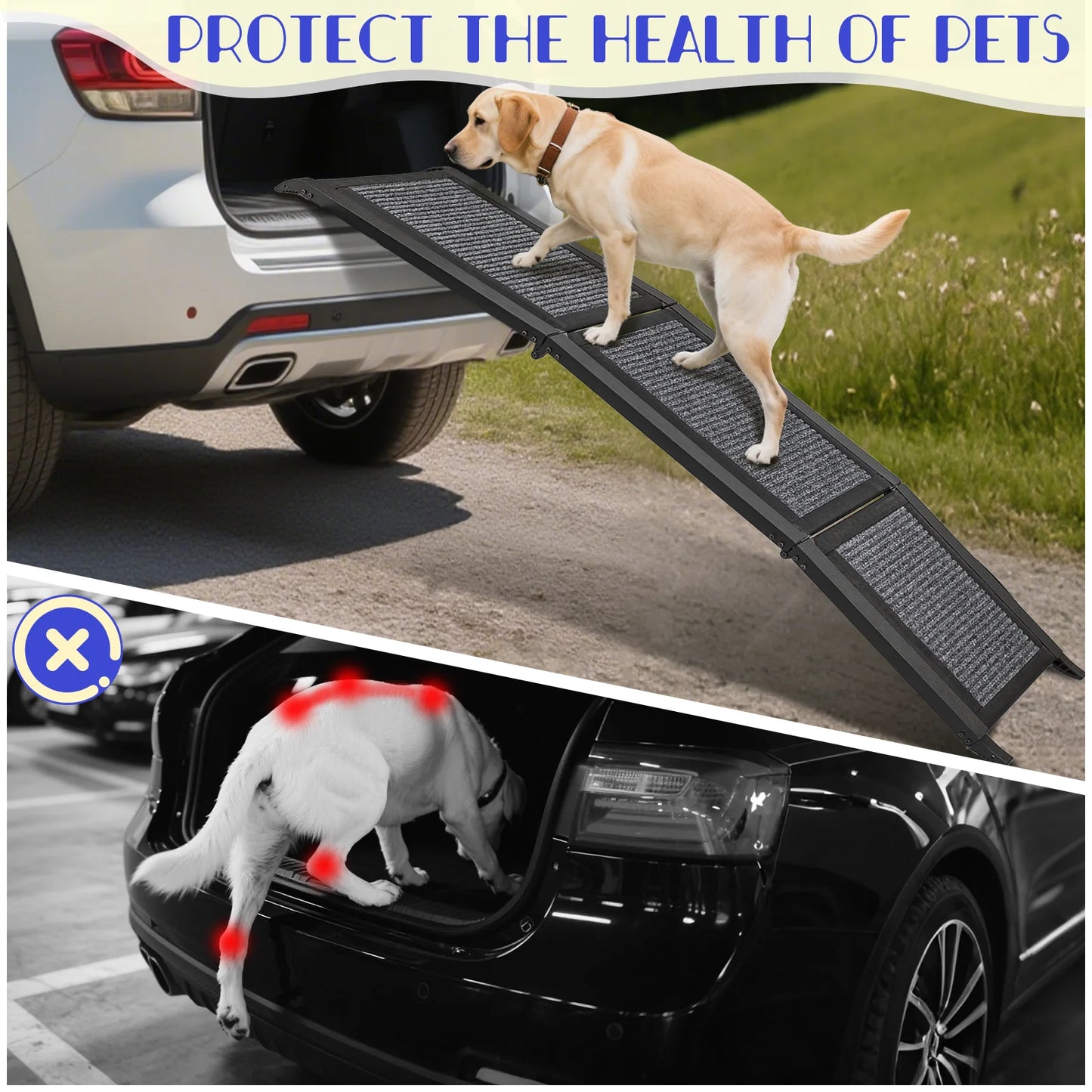 Folding, Portable, Dog-Ramp for SUV, Car, Or Truck.