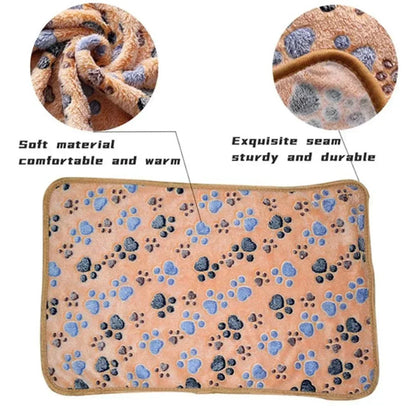 Soft, Fluffy, High-Quality Pet Blanket Cozy Cartoon Pattern Mat Warm Comfortable Blanket for Cats Dogs