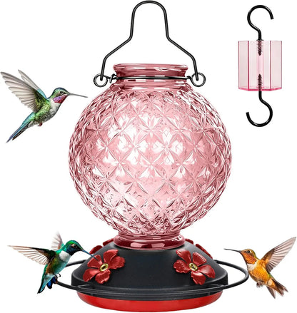 Hummingbird Feeder for Outdoors, 25 OZ Glass, Leak Proof.