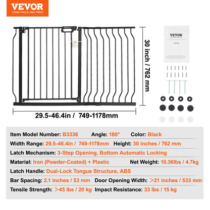Security Gate 28/30/36 Inches High, With Easy Step-Through