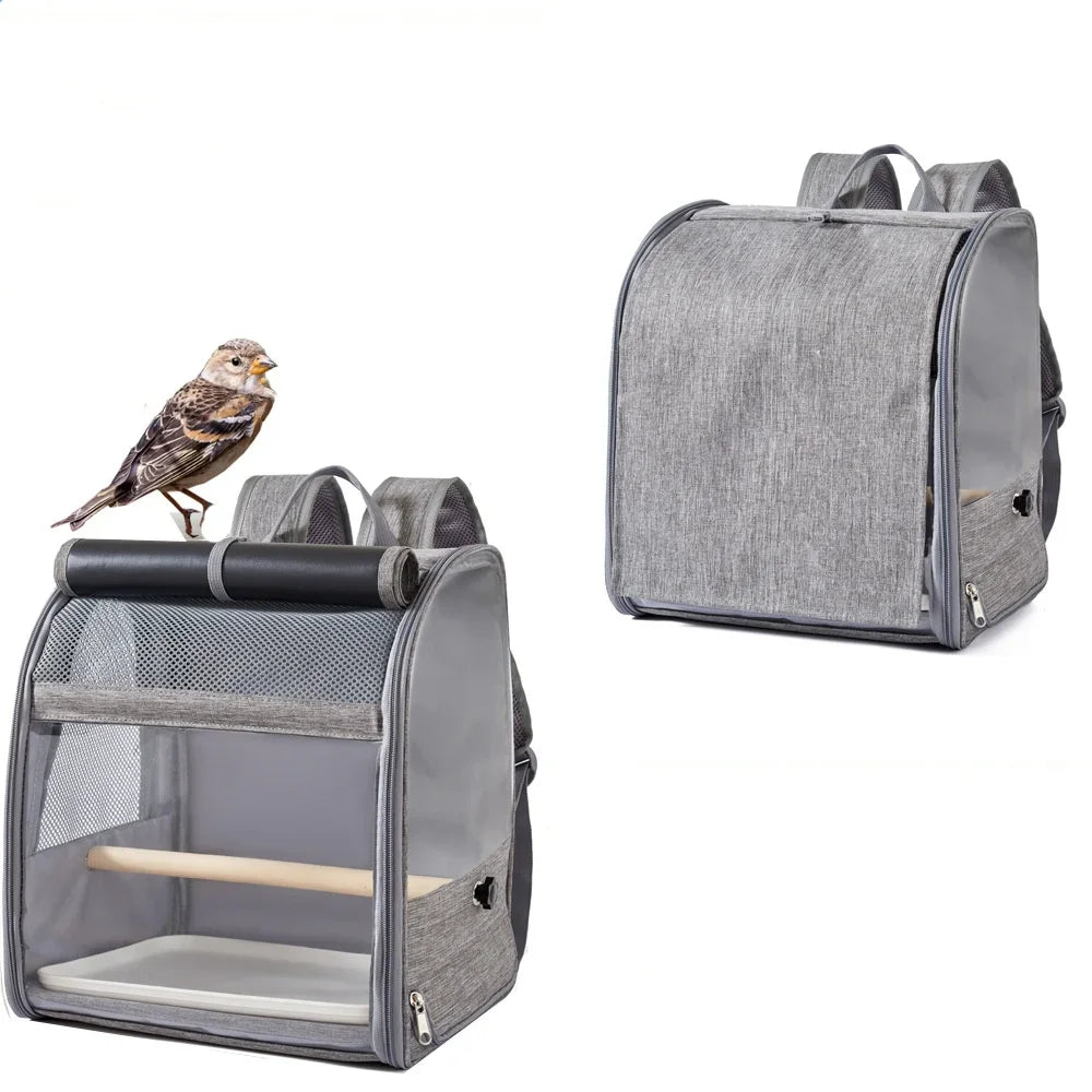 Portable Bird Carrier / Backpack With Perch & Tray.