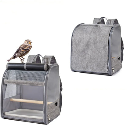 Portable Bird Carrier / Backpack With Perch & Tray.
